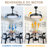 Aadvik 42" BlackModern Ceiling Fan with Lights and Remote, Quiet and Reversible Motor, Retractable Fandelier-5121142-5121129