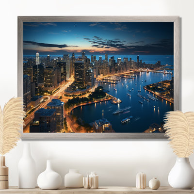 «Chicago Beautiful Cityscape I - Chicago», reproduction sur toile encadrée