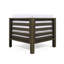 Fauteuil d'angle blanc - structure en bois, coussins aux taches avec de l'eau - coussins, l 29,91 x P 29,91 po