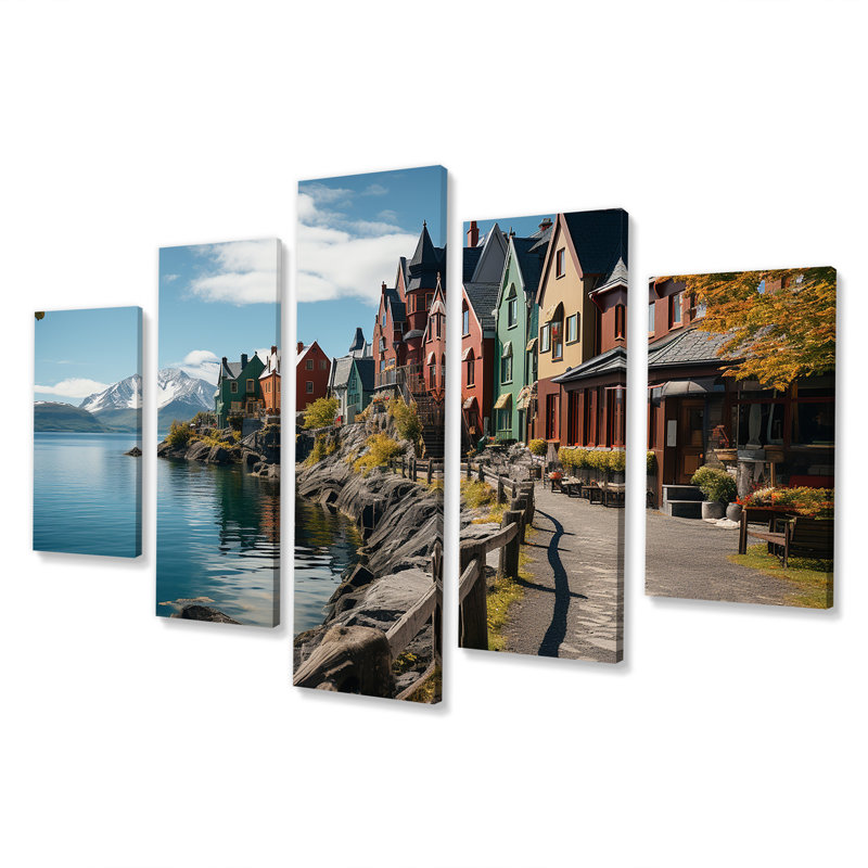 Allemagne, ville d'Alesund au bord du lac - Allemagne, art mural multi-panneaux