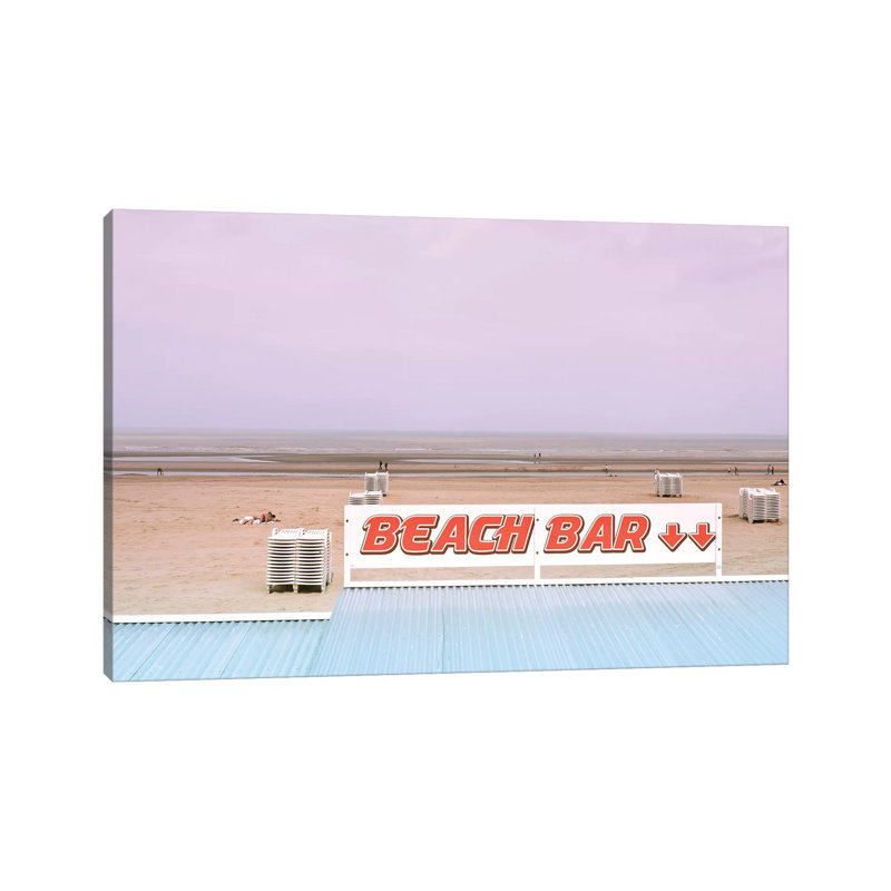 Beach Bar And Ocean by Beli - Wrapped Canvas Print, 20.32 cm H x 30.48 cm W