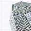 Tabouret de jardin hexagonal avec incrustation de Capiz, table d'appoint polyvalente pour l'intérieur et l'extérieur