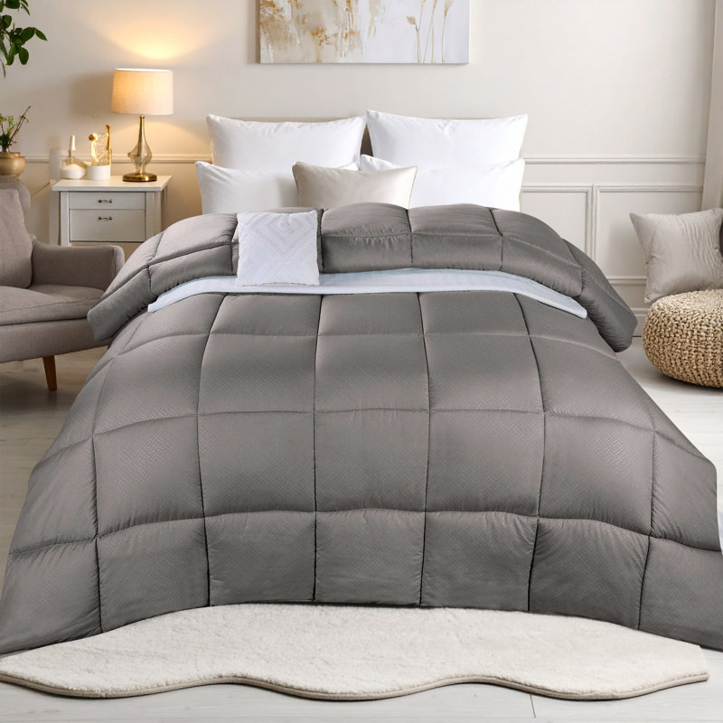 Insertion de couette en duvet synthétique Blue Nile Mills, Édredon simple très long, Gris anthracite