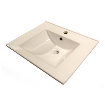D'Vontz 16.63 " Vitreous China Rectangular Bathroom Sink and Overflow Hole