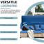 - Patio en résine résistant, bleu, design compact et 3 repose-pieds assortis pour la détente en plein air bleu avec auvent bloquant, solution de rangement, coussins rembourrés en mousse confortables-121047179