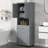 Tall Bathroom Cabinet with Laundry Basket-592302702