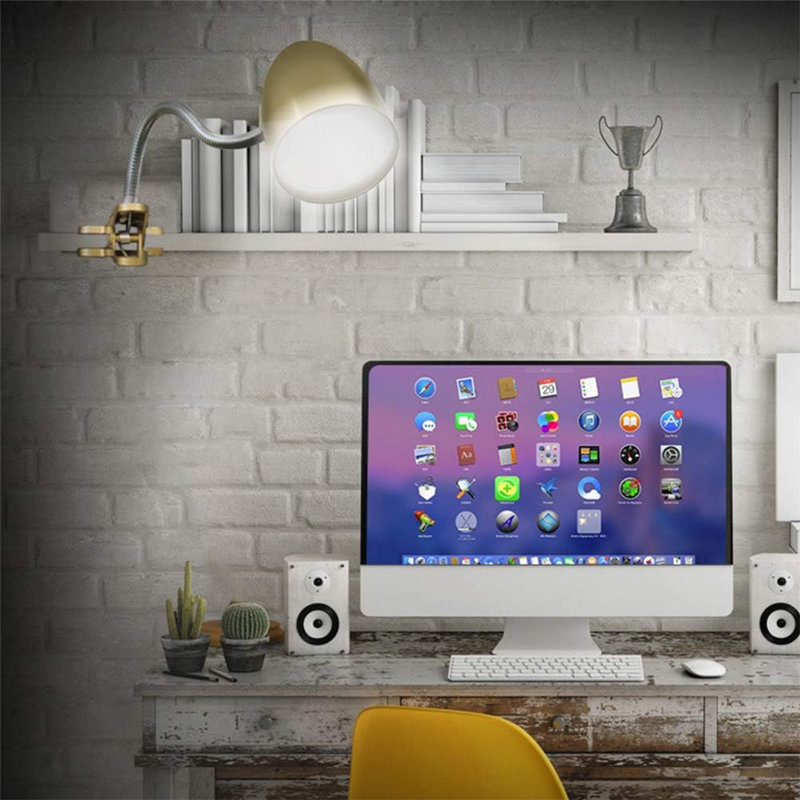 Tindaro Clip On Lamp, LED Eye Protection Desk Lamp