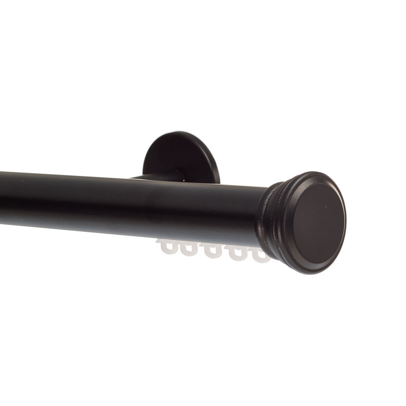 Tringle à rideaux simple Reba, 48", Noir
