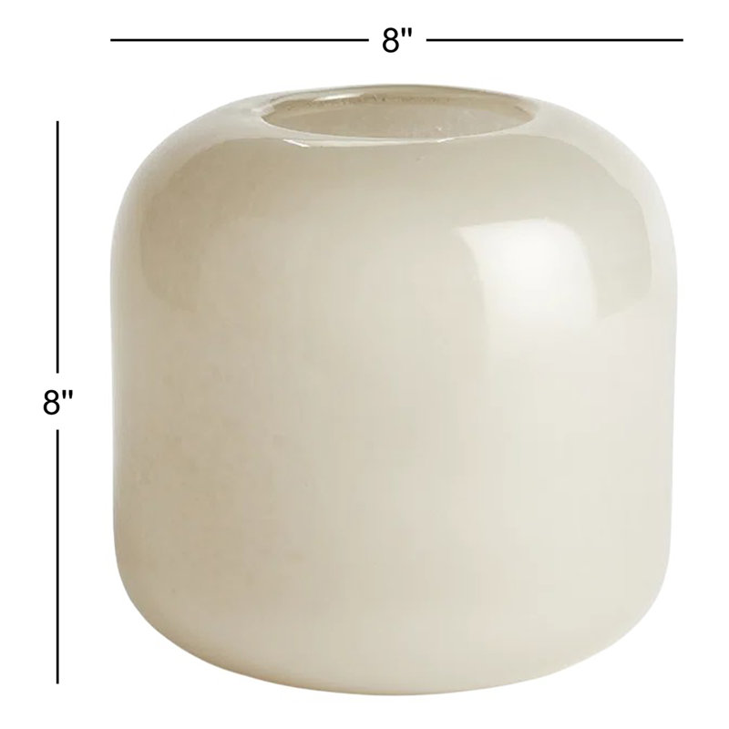 Melora Handmade Glass Table Vase, 8" H x 8" W x 8" D