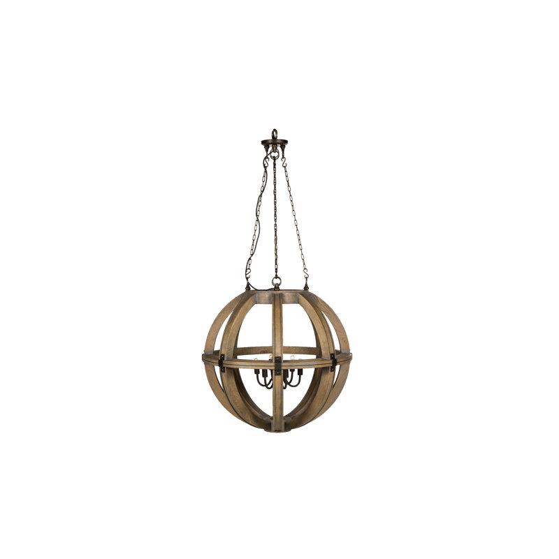 Nellcote 6 - Light Wood Globe Chandelier