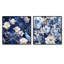 Motif victorien bleu de cobalt II - ensemble de 2 collages carrés floraux-101865232-101865233