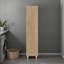 Armoire de rangement mince au fini chêne naturel, avec tablettes fixes pour la lessive et l'organisation utilitaire, H 70,9 po x l 15,7 po x P 12,2 po, utilitaire compact simplifié, construction moderne