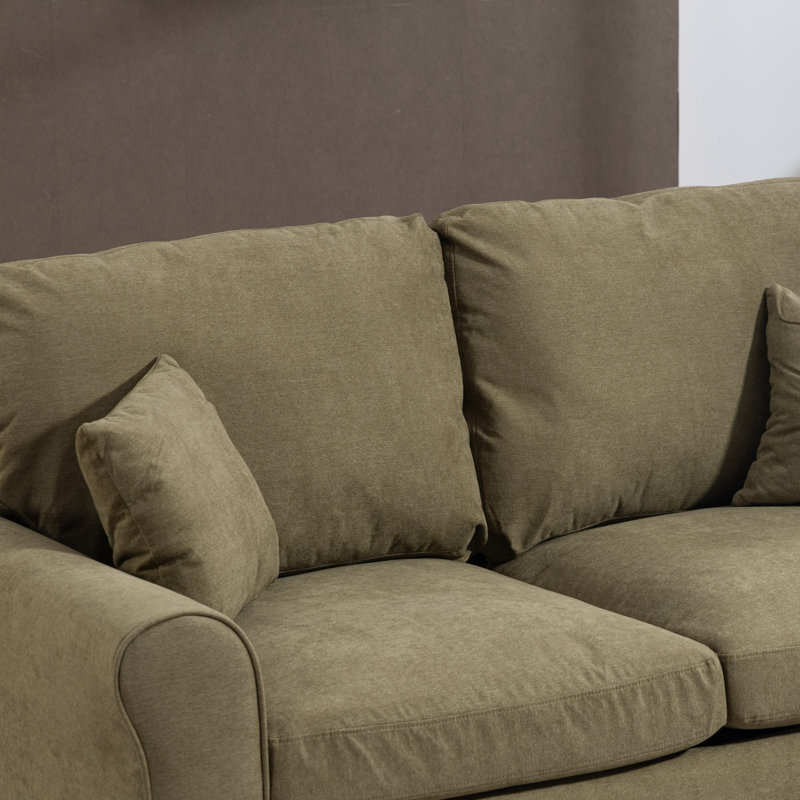2 Seater Linen Blend Sofa Bed, Light Green
