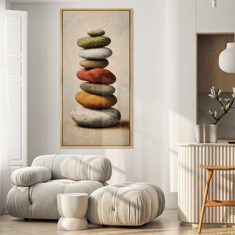 Impression sur toile encadrée, art zen, Naturel, H 60 po x l 30 po