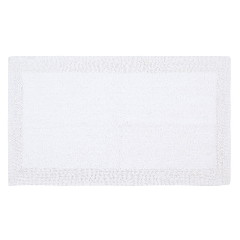 Tapis de bain réversible de couleur unie BRUSS, Blanc, L 21 po x L 34 po