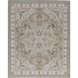 Hand-Knotted High-Quality Gold and Ivory Area Rug