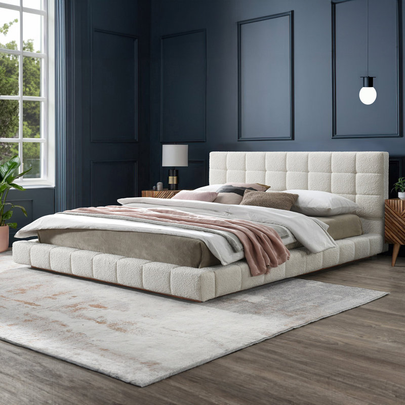 Hudson Ivory Boucle Bed, King