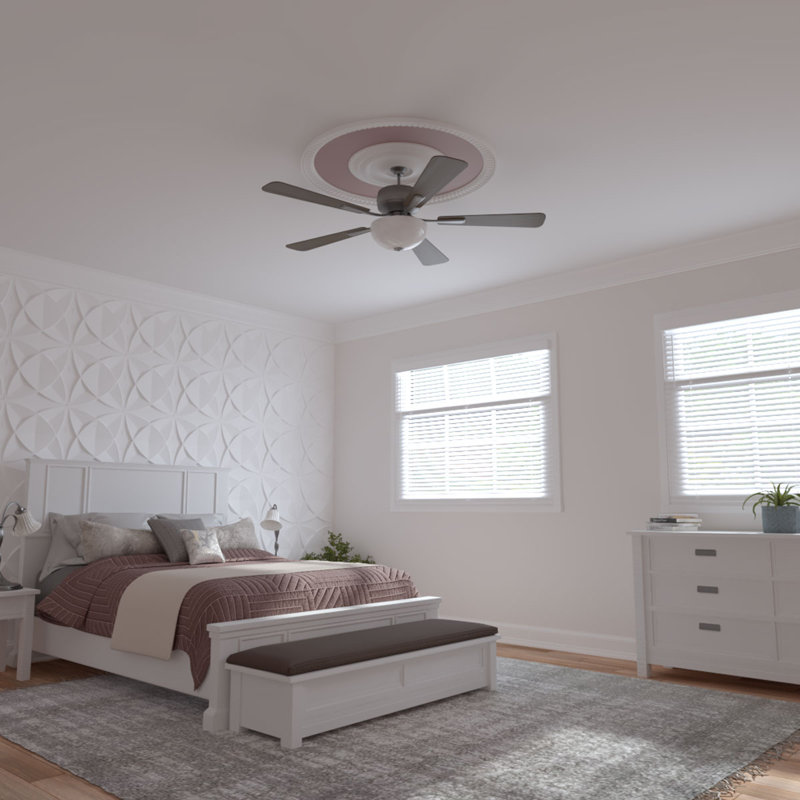Ekena Millwork 47" Primed Dentil and Bead Decorative Ceiling Ring