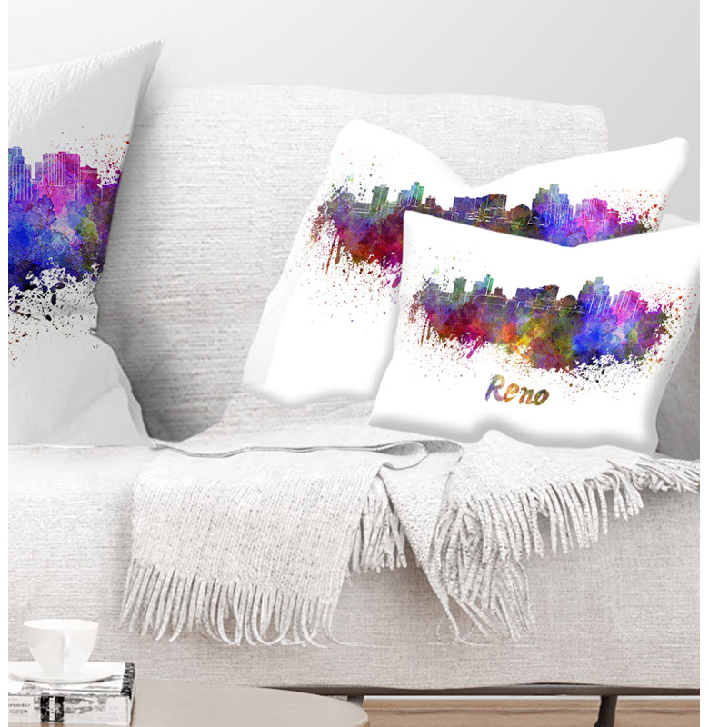 Coussin Reno Skyline - Cityscape, Rectangulaire, 12 po x 20 po