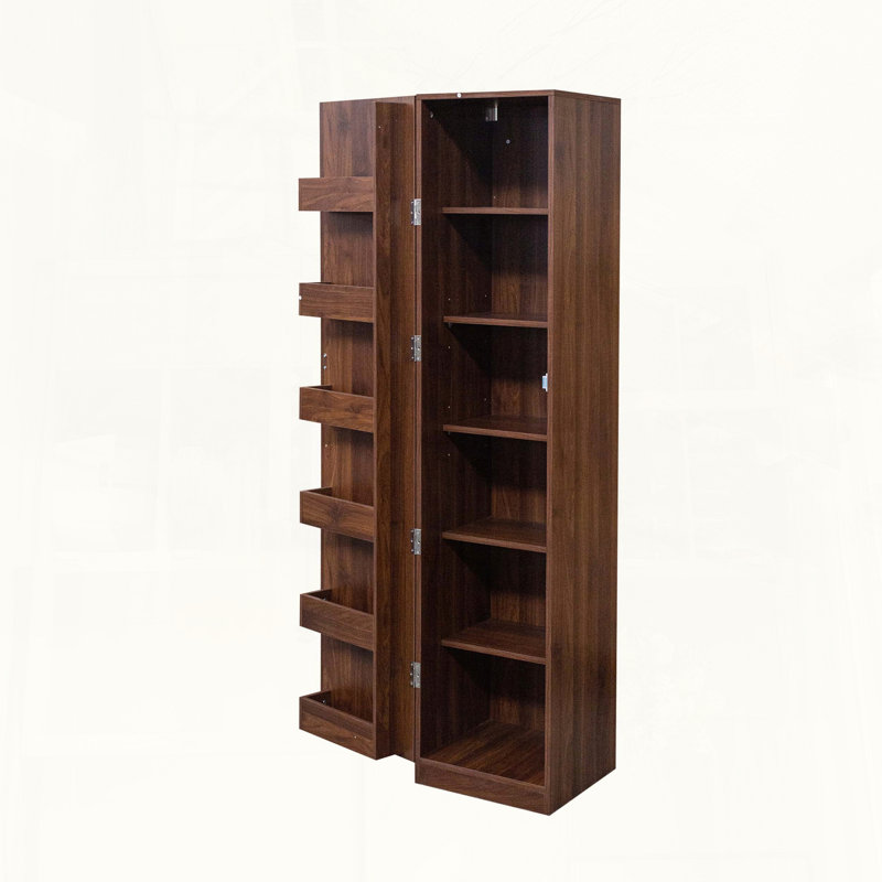 Walnut Kitchen Pantry with Side Racks