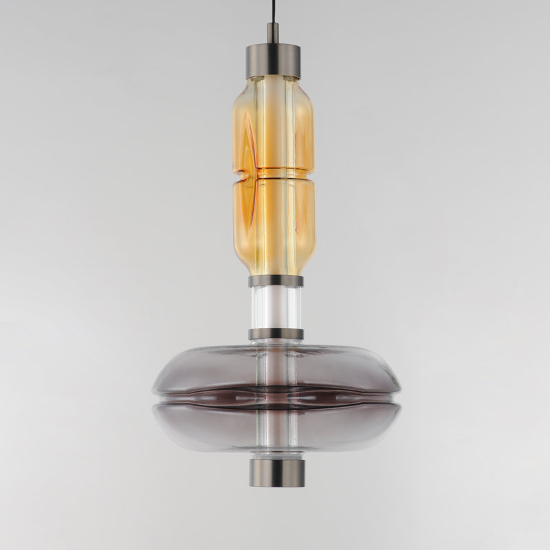 Gusto 1 - Light LED Pendant, Gunmetal, Smoked Gray/Warm Amber