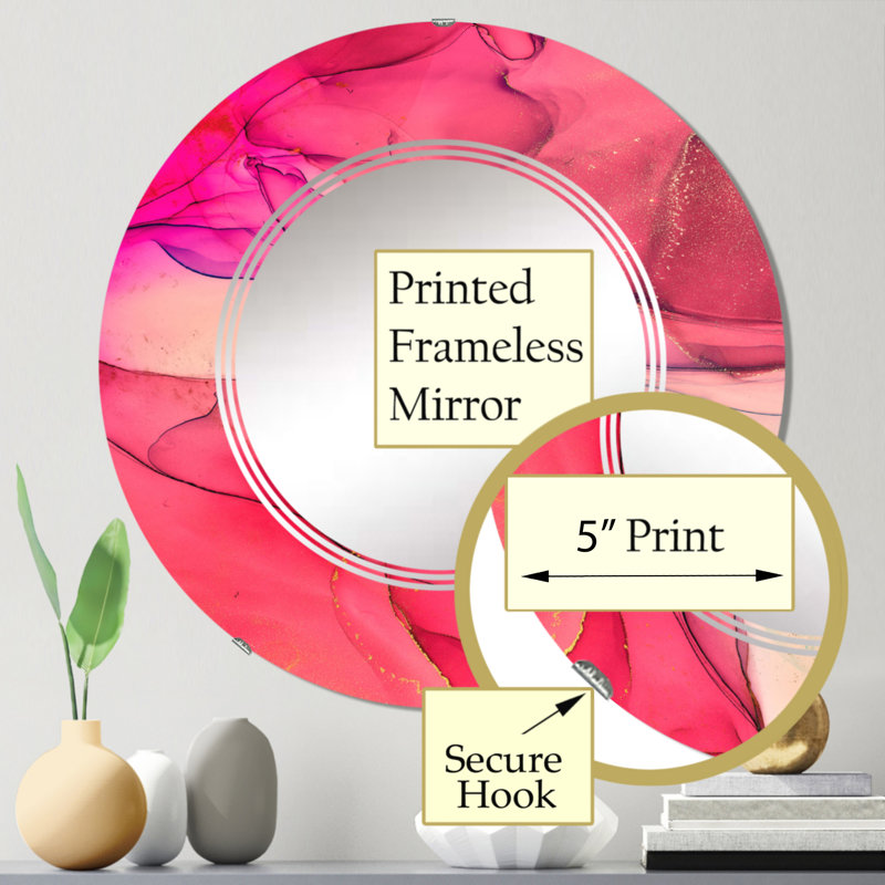 Miroir mural rose et beige, 24 po x 24 po