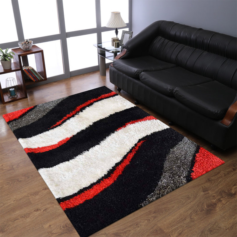 Latravia Hand Tufted Shag Polyester Eco-Friendly Area Rugs - Rectangle, Multicolor, Contemporary Modern Design, High Pile Thick Handmade Anti Skid Area Rugs for Living Room, Bed Room