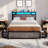 Kurland Bed Frame with 4 Drawers & Storage Headboard-31076888-31076893