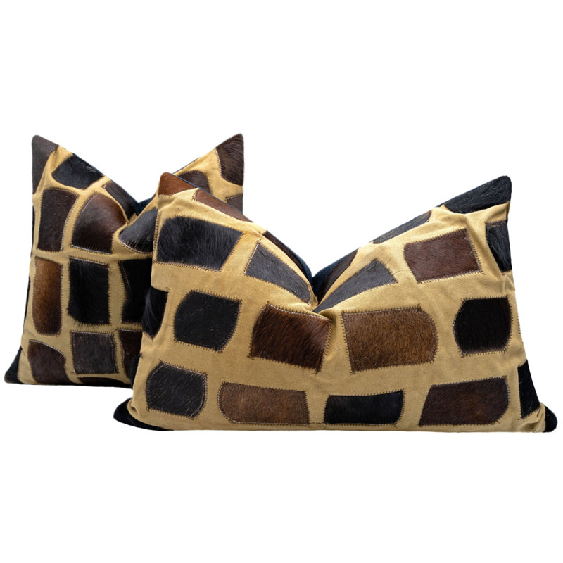Coussins décoratifs en cuir de vache Canvello