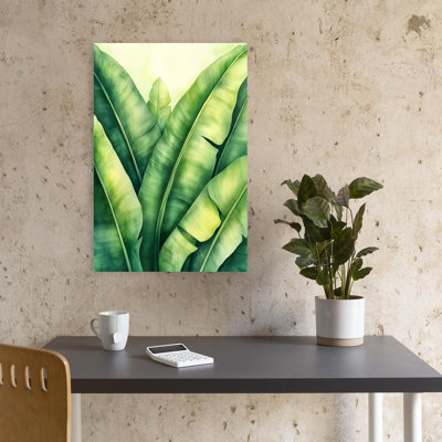Tropical Banana Leaves Nature Art 7 Abstract Flower Nature Wall Art Print 1 Piece Wrapped Canvas Wall Art