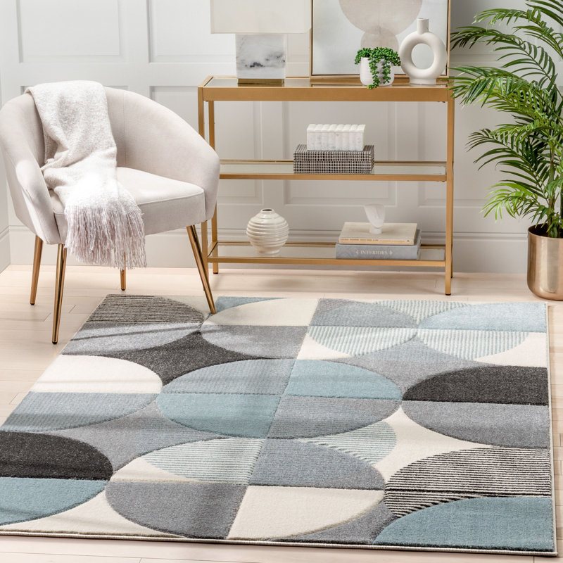 Astrid Geometric Synthetic Area Rug, Rectangle 120 x 160 cm