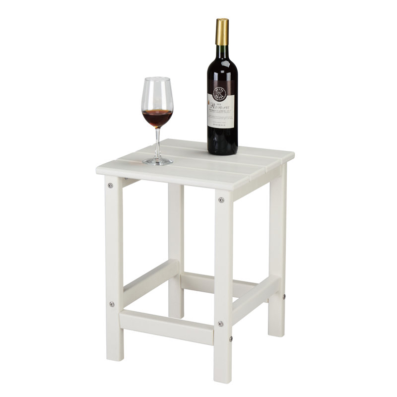 36*36*47Cm Single Layer Square Hdpe Side Table White, White