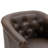 Edvardas Upholstered Chocolate Faux Leather Tufted Barrel Club Chair with Nailhead Trim-1765995429