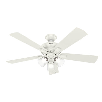 Ventilateur de plafond standard à 5 pales de 52 po avec chaîne de traction et ensemble d'éclairage inclus Crestfield