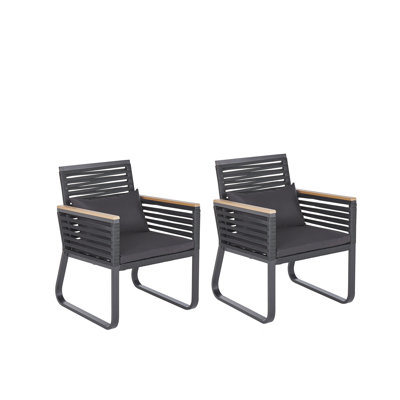 Wanamie Outdoor Patio Dining Armchair with Cushion