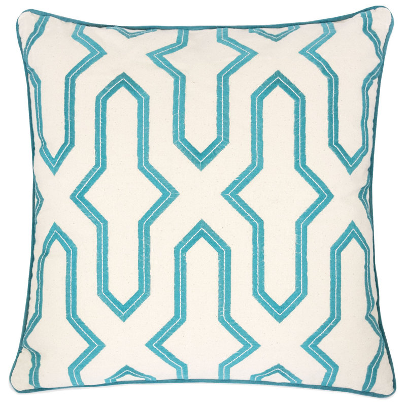 Embroidered Cotton Throw Pillow
