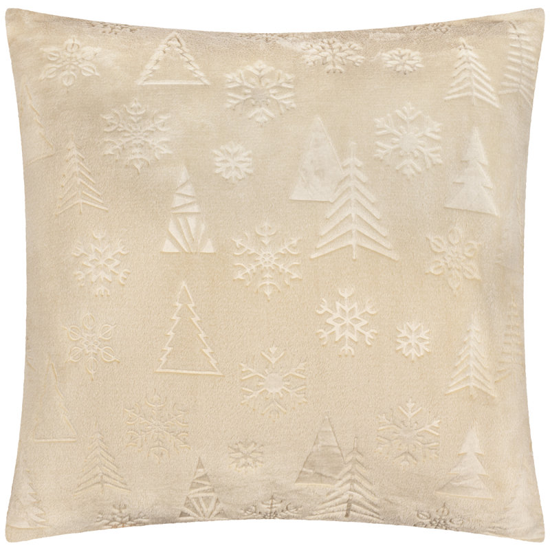 Festive Time Natural Square Cushion, Feather