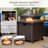 Metal, Stainless Steel Propane Smokeless Fire Pit Table with Hidden Fuel Tank-528224112-528224111