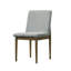 Chaises de salle à manger modernes de style Mid-Century 2 pièces, structure de ton naturel, siège rembourré gris, 2 pieds en bois massif