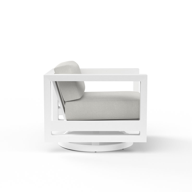 Newport Outdoor Swivel Lounge Chair, Cast Silver Sunbrella®