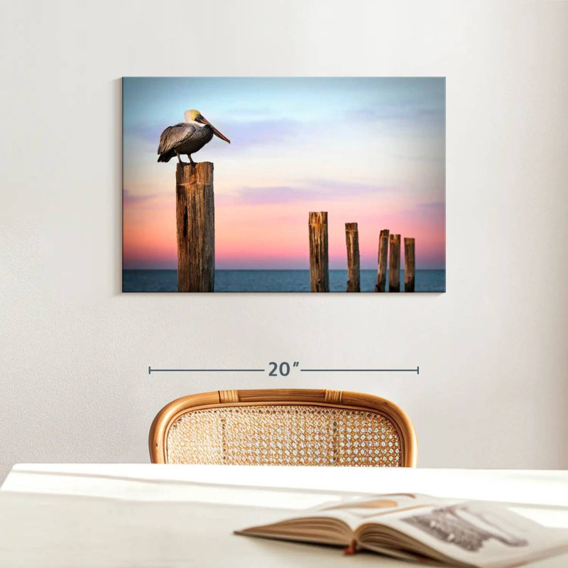 Pelican Brampt Fort Myers au coucher du soleil, H 16 po x l 24 po