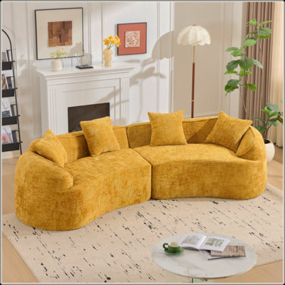 Boneless Curved Compressed Sofa, Creative Nordic-Style Design For Living Room, Comfortable, Soft And Suitable For Multiple Scenarios