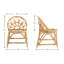 Fauteuil d'enfant en rotin avec dossier et coussin amovible pour enfants de 2 à 6 ans, naturel