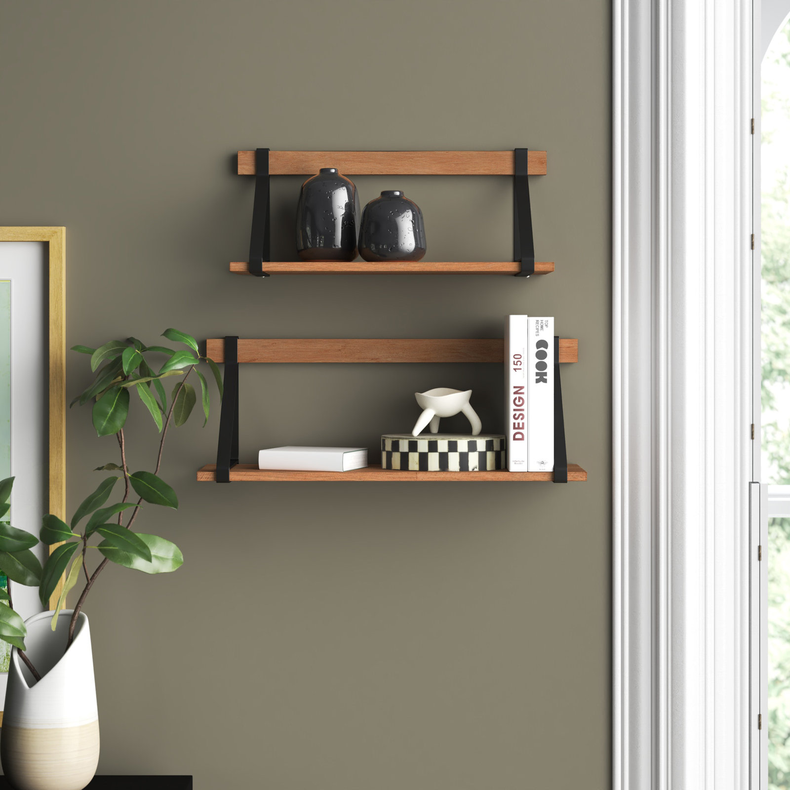 Zena 24" Solid Wood Bracket Shelf