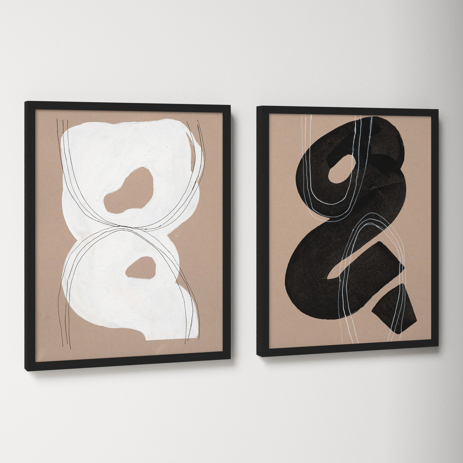 Free Form 5&9. Set Of 2 by Andrea Stokes, Black Wood, 20" H x 16" W x 1.25" D