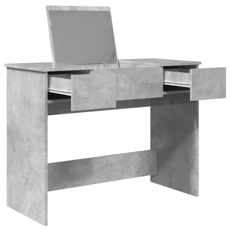 Peysley Dressing Table with Mirror, Concrete Grey