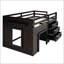 Lit mezzanine simple avec armoire et tablette