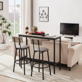 Marthel Bar Table Set With 2 Bar Stools PU Soft Seat With Backrest