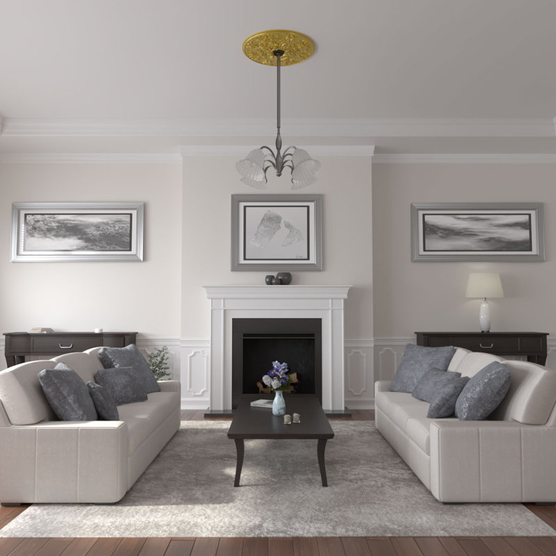 31 médaillons de plafond Baile de 31 1/4 po x P 2 1/4 po (convient aux auvents jusqu'à 6 po), Doré intense