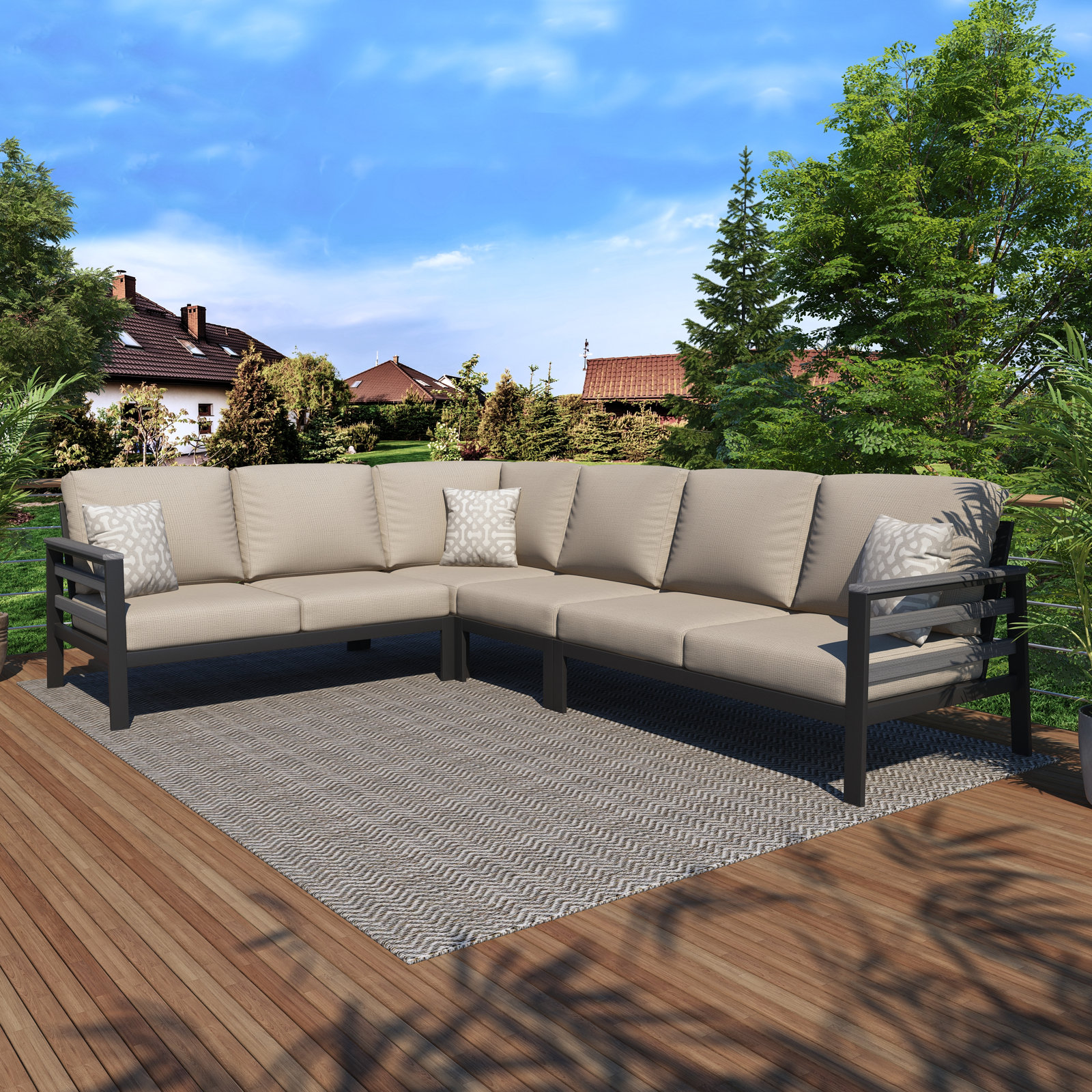 Townsend 88" Sunbrella® Patio Sofa, Cast Silver Sunbrella®